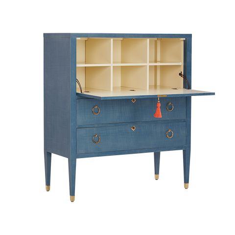 Easton Secretary Desk: Denim Blue Finish