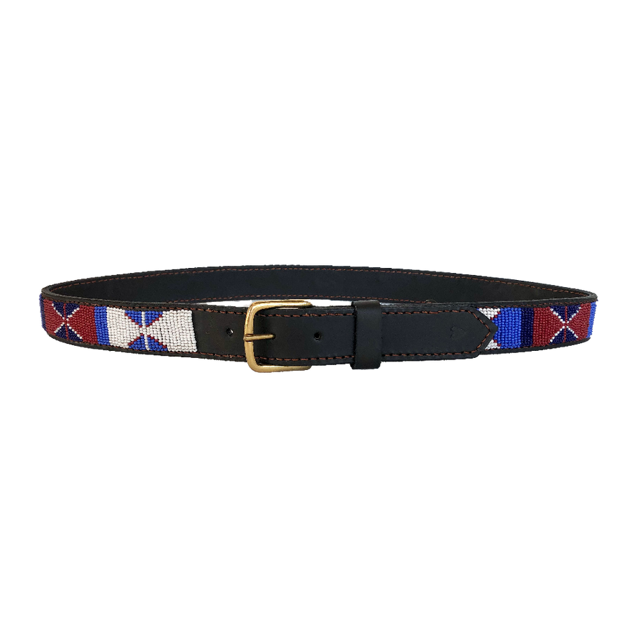 Red White and Blue Beaded Belt - 38"
