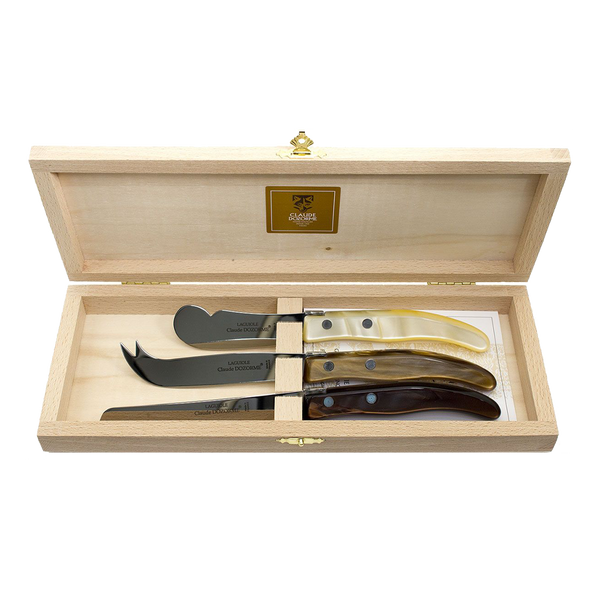 Set of 3 Cheese Knives Box Set - Tortoise - Sales Tax