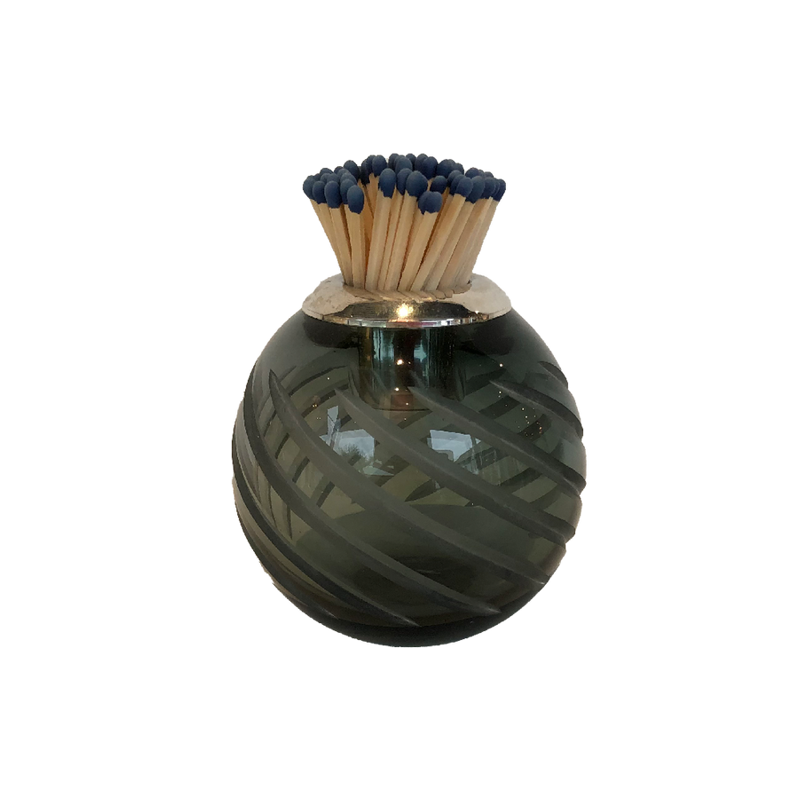 Small Sterling Matchstrike - Green Spirals