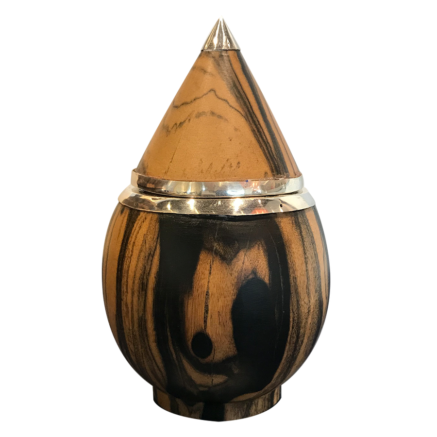 Wooden Teardrop Box with silver trim