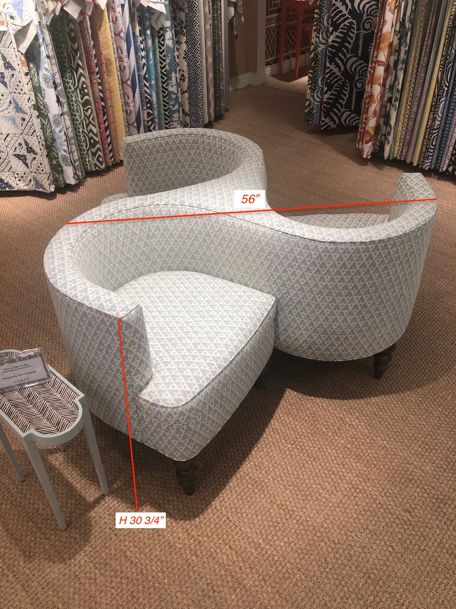 Tête-á-Tête-á-Tête | Mini Chair | Slipper Chairs by Nina Campbell