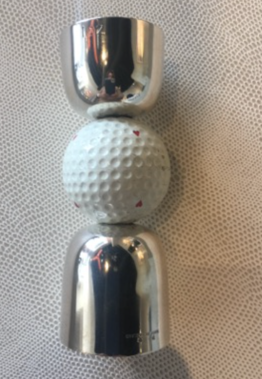 Silver plated golf drinks measure c.1950s - Sales Tax
