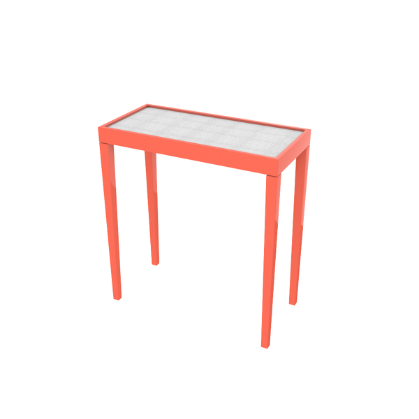 Tini III Tucson Coral and White Painted Raffia - Game Tables Complementary