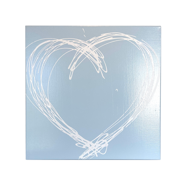White Heart Art on Hinting Blue - Scott Hughes - Shop the Greenwich Store