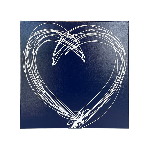 White Heart  Art on Club Navy -Scott Hughes - All