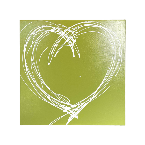 White Heart Art on Green - Scott Hughes - Sample Sale