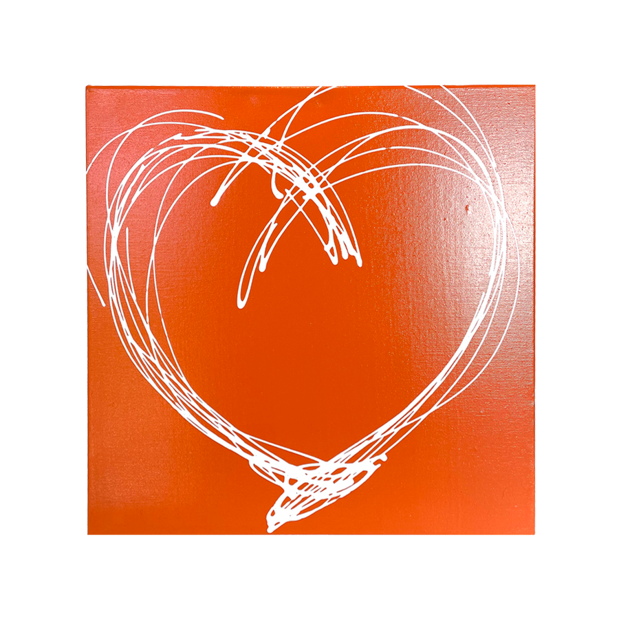 White Heart Art on Knockout Orange - Scott Hughes