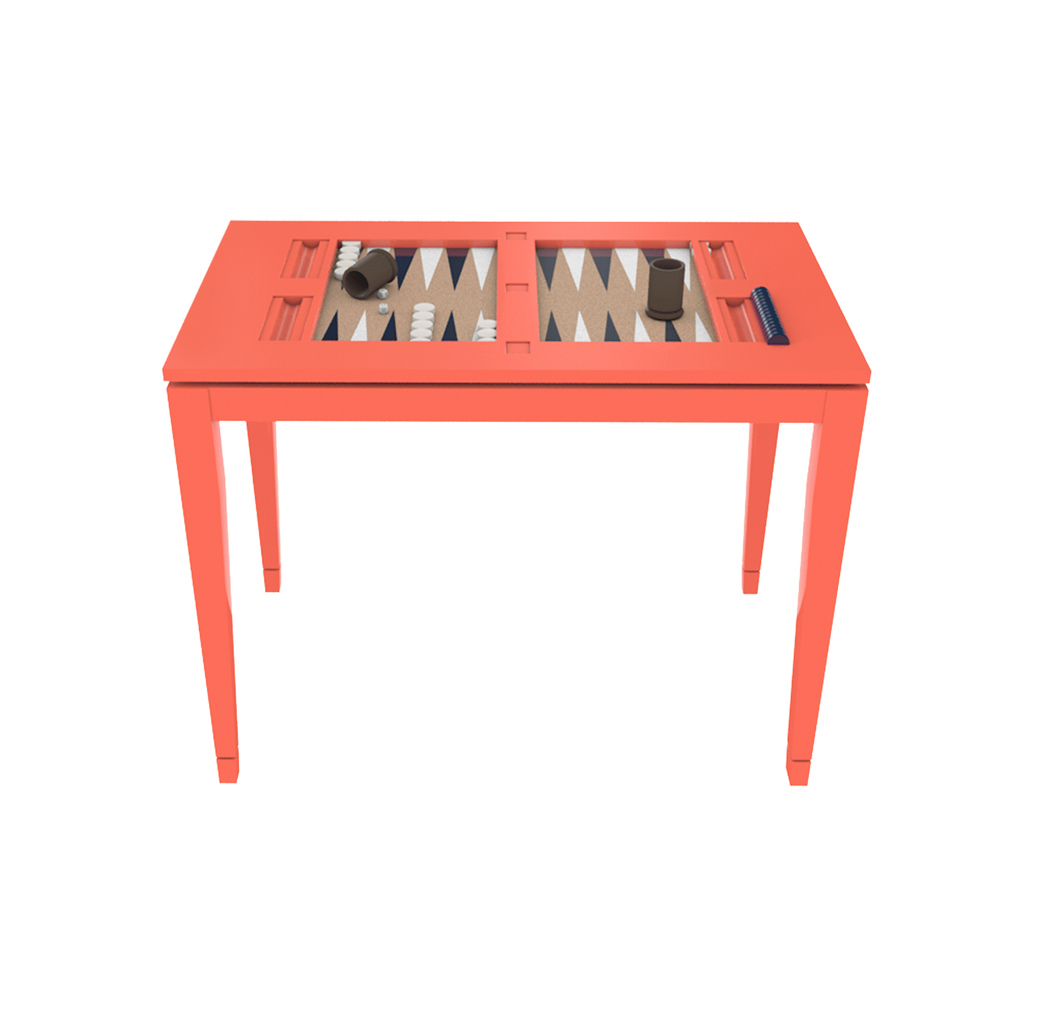 Backgammon table changing colors from orange, green, yellow, blue, and more.