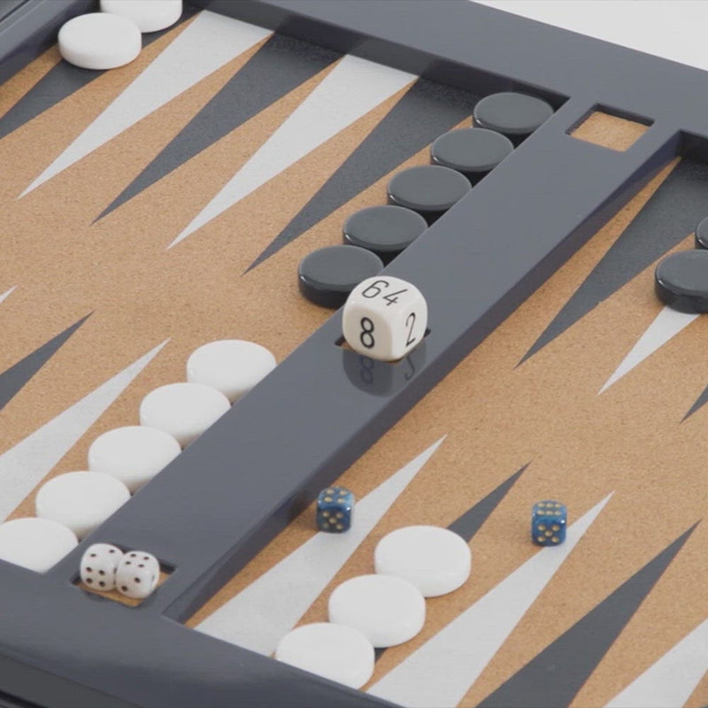 Black backgammon table.