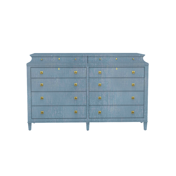 Rowayton Double Chest in Denim Blue Finish - Dressers and Chests