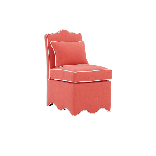 Upholstered Scallop Slipper Chair - Living Room