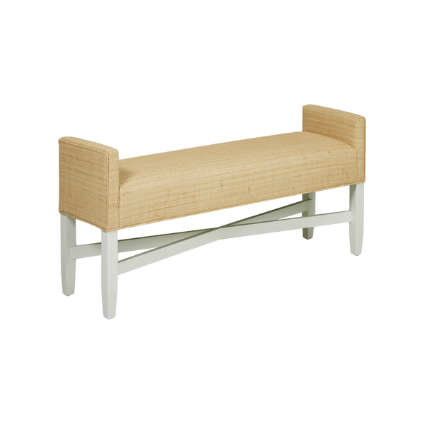 Backless X Bench in Natural Raffia - Seating for 2+