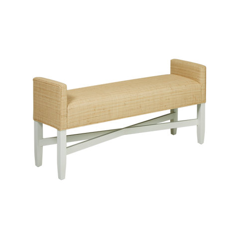 Backless X Bench in Natural Raffia
